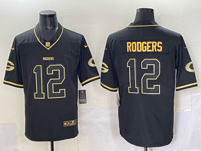 Men 2025 Green Bay Packers #12 Rodgers Black Nike Limited NFL Jersey 002